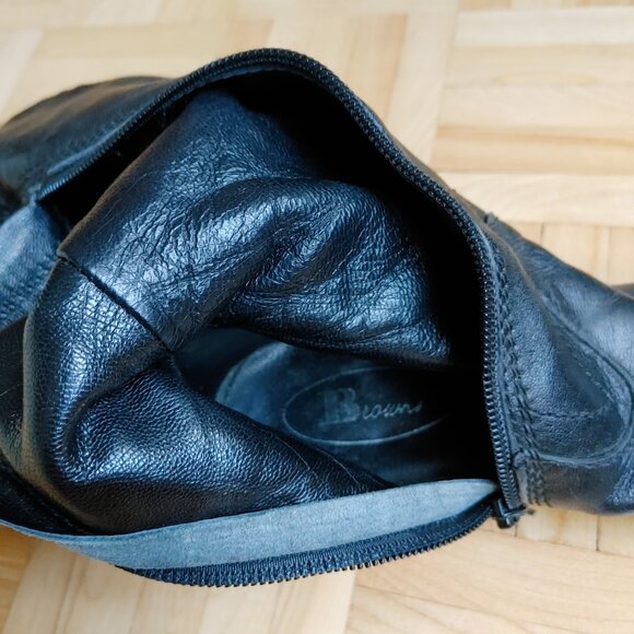 💯% Genuine Leather Over the knee Black Boots - low heels - size 36 - Picture 7 of 16